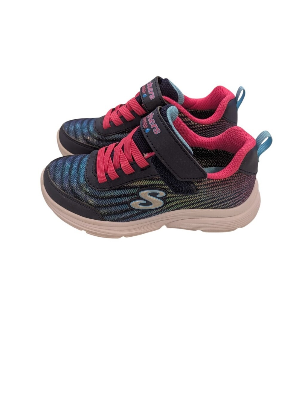 Skechers Girls Waterproof Athletic Shoe - Teal & Hot Pink Size 12.5